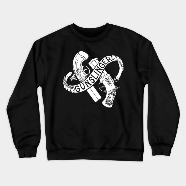 Gunslinger Class - White Design Crewneck Sweatshirt by CliffeArts